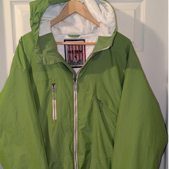 Sims Ski Coat Adult Large Green Full Zip Hooded Coat Midweight Mens Snowboard - Picture 1 of 13